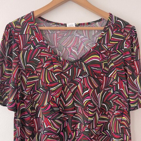 New Kim & Co. Brazil Knit Short Sleeve Mini Dress Size Large bin 3E - Picture 4 of 5